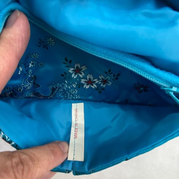 Vintage Lot of 3 Silk Satin Asian Embroidered Accessory Bags - Picture 5 of 10